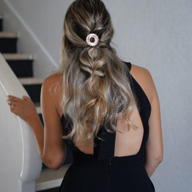 Zoom Barrette Claudia Ronde Fleur Dorée