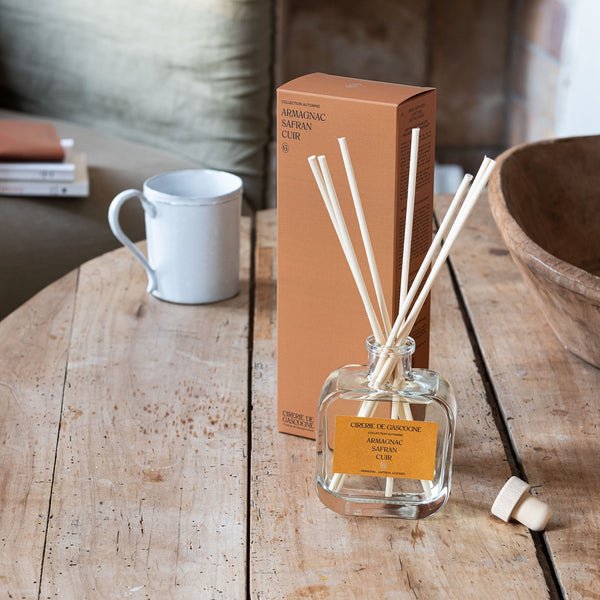 diffuseur de parfums armagnac safran cuir parfum d'ambiance