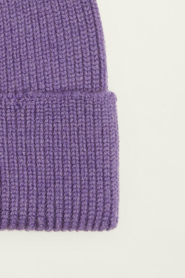 Bonnet laine mérinos Violet