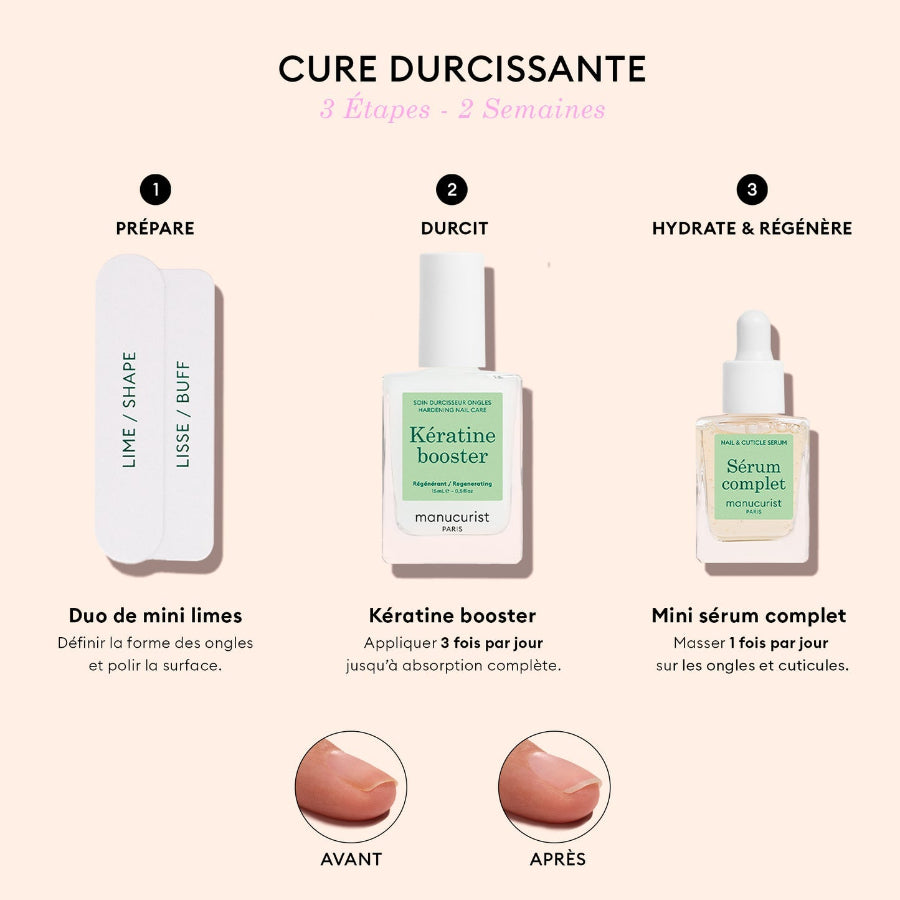 Cure durcissante manucuriste 3 produits