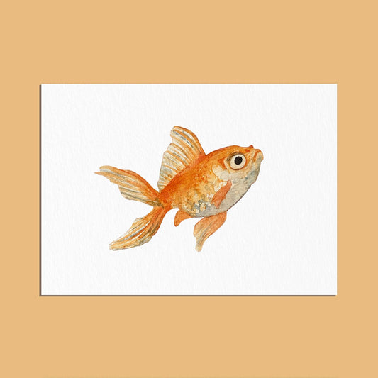 Carte A6 Le poisson orange - Ogre illustration - 017