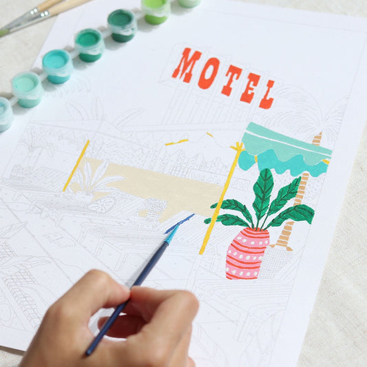 Coffret peinture au numéro - The Motel Pool par Jessica Smith