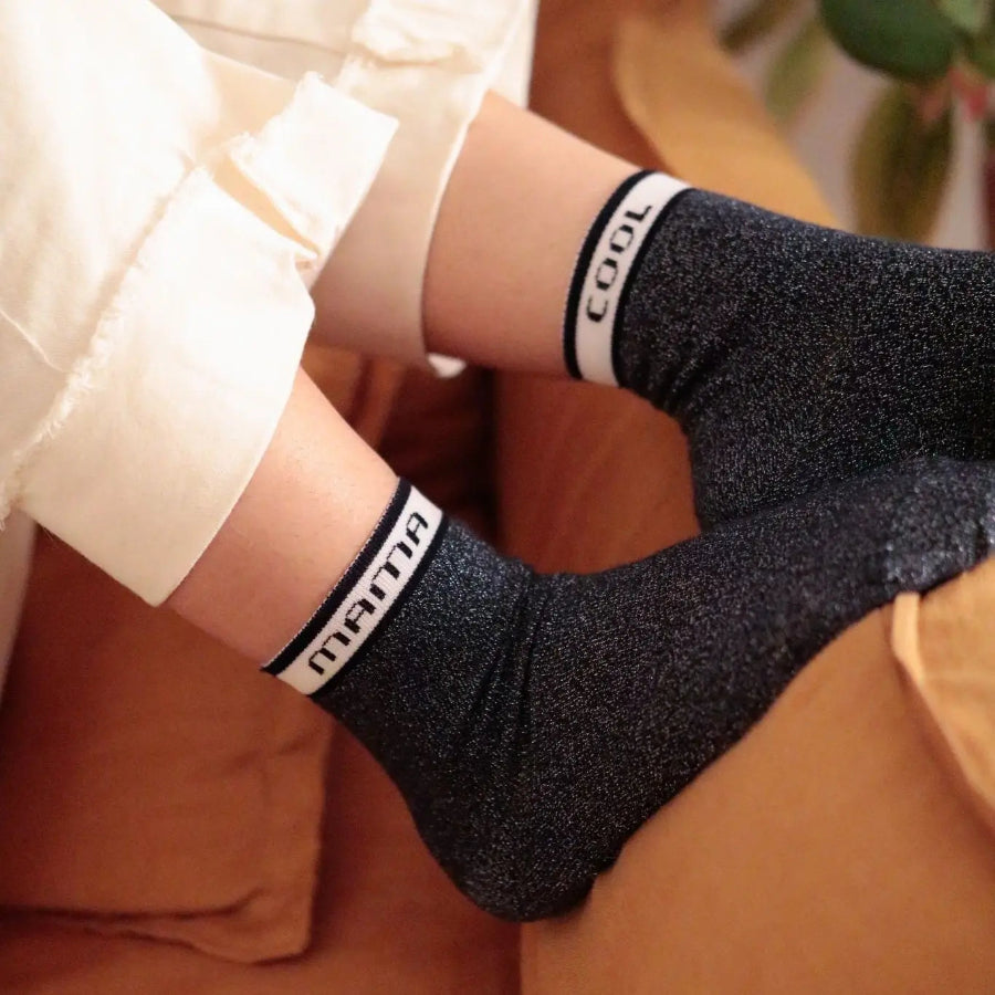 chaussettes à paillettes mama cool