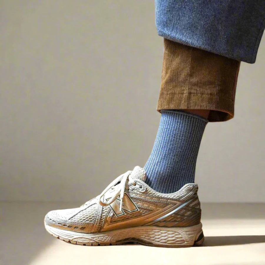 chaussettes à paillettes bleu minéral