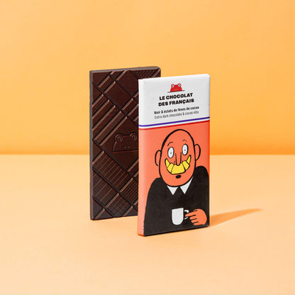 tablette chocolat noir éclats de fève de cacao le chocolat des français