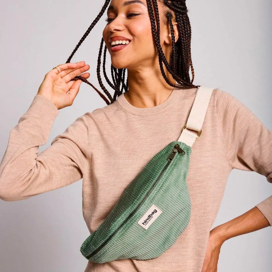 banane hindbag olivia velours vert d'eau