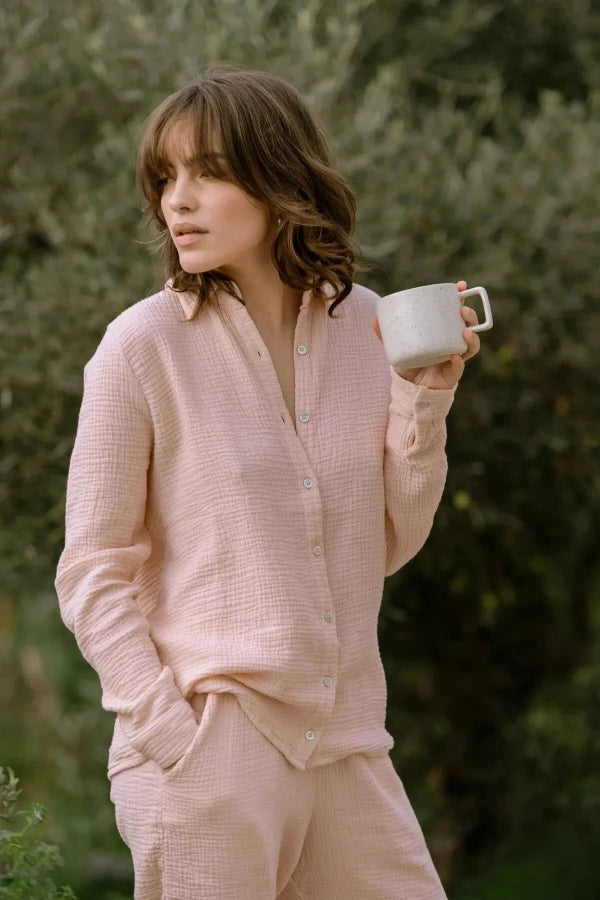 pantalon de pjama rose poudré