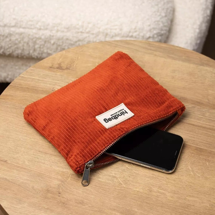 pochette lou hindbag velours brique