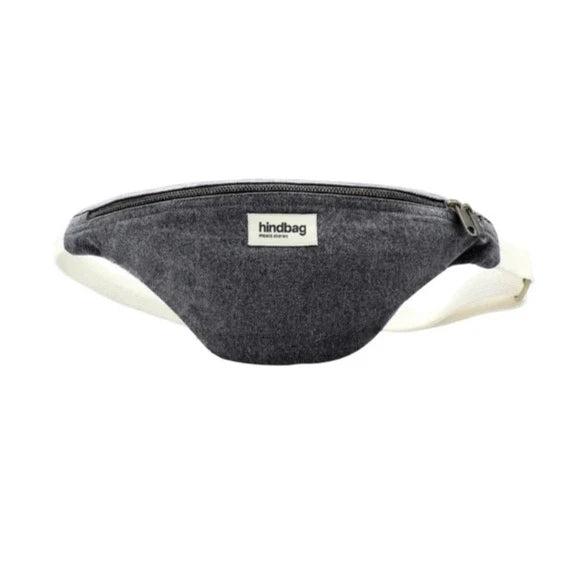 Sac banane en coton bio Hindbag couleur denim gris